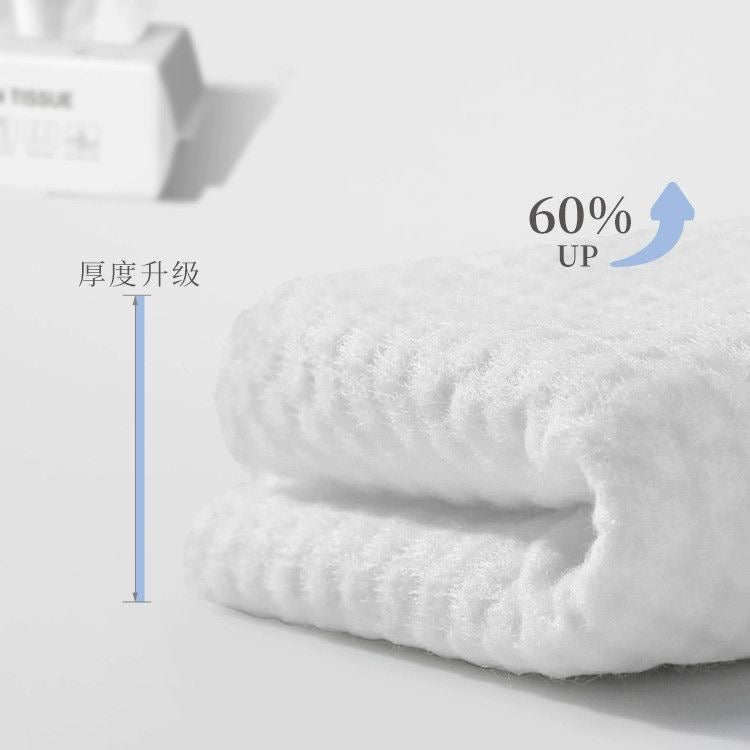 ZhiJiu Cotton Tissue pack, 30 pieces; soft, white cotton blend, enhanced thickness, for skincare.
